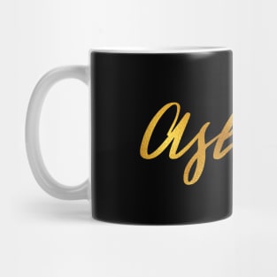 Ashley Name Hand Lettering in Faux Gold Letters Mug